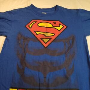 DC Superman Graphic Crew Neck Short Sleeve T-Shirt Youth Boys Size XL Blue